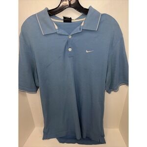 Nike Shirt Men's Size Medium Blue Short Sleeve Polo